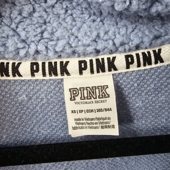 Victorias Secret Pink Jacket Sherpa Boyfriend Quarter Zip Pullover Fleece Teddy - Picture 4 of 6